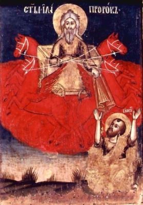 icoană - Nicolaevici, Mihail (?); Înălțarea Sfântului Ilie la cer