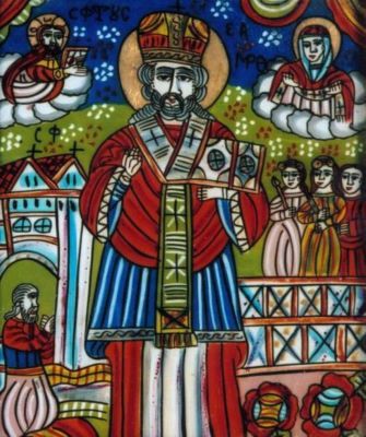 icoană pe sticlă; Sfântul Nicolae