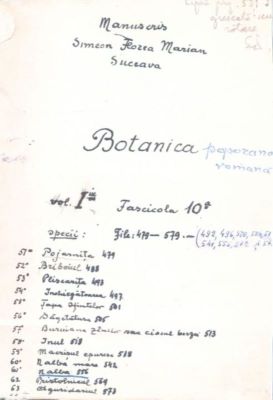 carte veche - Marian, Simion Florea; Botanica poporană română (vol. I, fasc. 10)