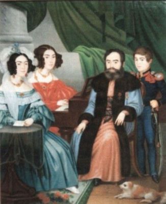 pictură - Livaditti, Niccolo; Vornicul Alecsandri cu soția, fiica și fiul său, Iancu