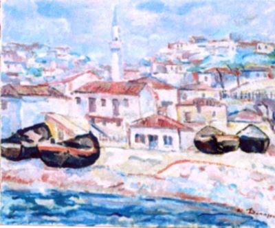 pictură - Dărăscu, Nicolae; Vederea Balcicului dinspre mare