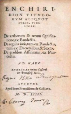 carte; Enchiridion titulorum aliquot iuris