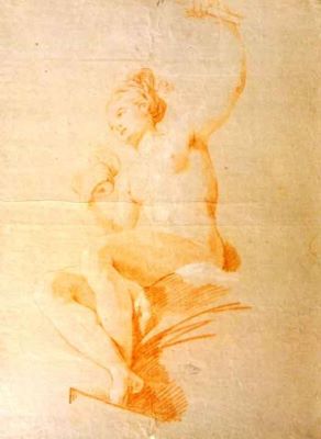 grafică - Aman, Theodor; Studiu de nud feminin