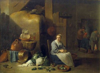 pictură de șevalet - Teniers, David cel Tânăr; Interior flamand (olandez)