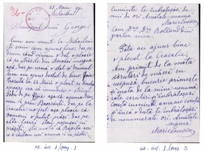 scrisoare - Maria Enescu; Maria Enescu către fiul ei George Enescu