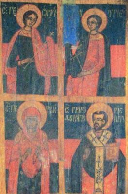 icoană pe lemn; Sfântul Stelian și Sfântul Haralambie