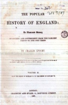 carte - Charles Knight; The popular history of England; an illustrated historry of society and Government from the earliest period to our own times