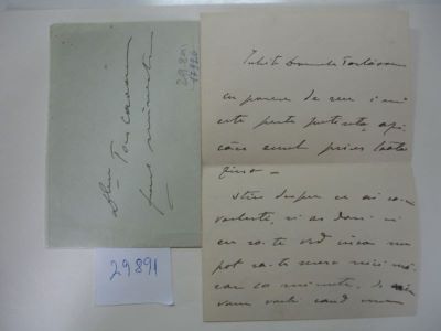 scrisoare -  ; Al. Averescu către Octavian C. Tăslăuanu