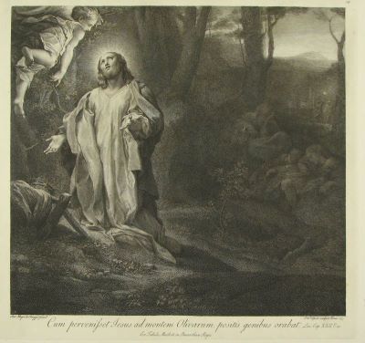 gravură - Volpato, Giovanni; (SC.); Allegri, Antonio, numit Correggio; (PX.); Hamilton, Gavin; (EX.); [Isus pe Muntele Măslinilor]