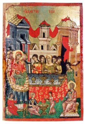 icoană - Duzăgat zugrav (?); Nașterea Fecioarei Maria