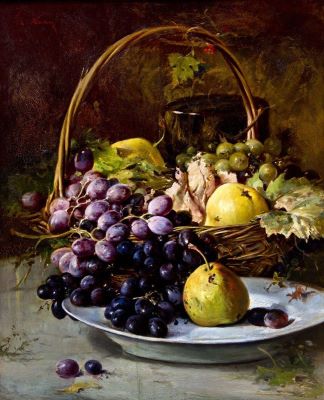 pictură de șevalet - Aman, Theodor; Coș cu fructe