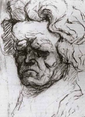 desen - Paciurea, Dimitrie; Studiu pentru bustul lui Beethoven