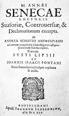 carte veche - Schotto, Andrea - autor; M. Annaei Senecae [...] Suasoriae, Controversiae; & Declamationum excerpta