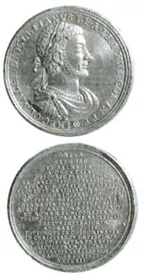 Medalie dedicată împăratului Diocletian