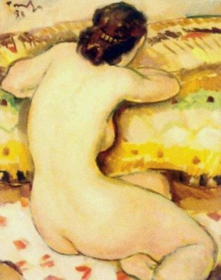 pictură - Tonitza, Nicolae; Nud - spate (Nud șezând)
