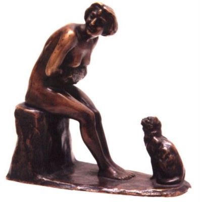 sculptură - Storck, Frederick; Femeie cu pisică