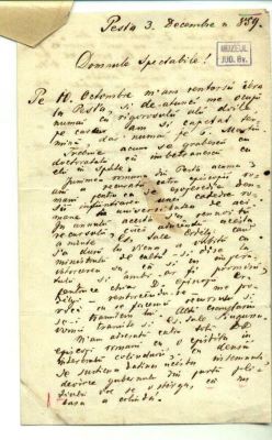 scrisoare - Marienescu, Atanasie Marian; Marienescu Atanasie Marian către Mureșianu Iacob