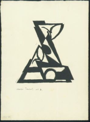 linogravură - Mattis-Teutsch, Hans; Compoziție abstractă
