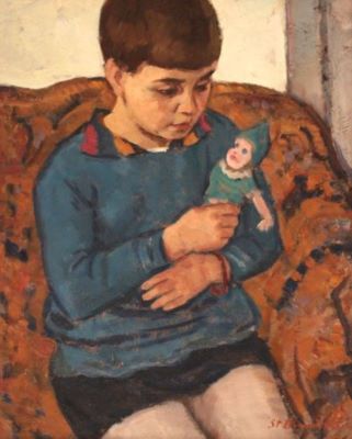 pictură - Dimitrescu, Ștefan; Fetiță cu păpușă