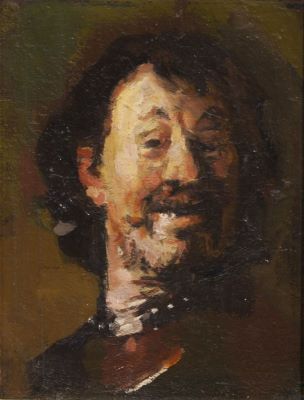 pictură de șevalet - Baba, Corneliu; Omul care râde (interpretare după Rembrandt)