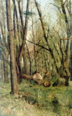 pictură - Andreescu, Ion; Tăietor de lemne