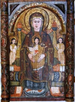 icoană pe lemn - Andrei și Zaharia - zugravi; Maica Domnului cu Pruncul