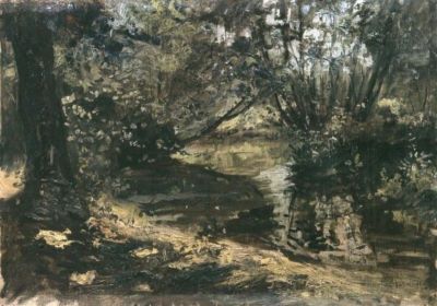 pictură - Satmari, Alexandru; Lac în pădure