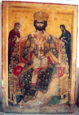 icoană - Preda și Marin; Deisis cu Iisus Mare Împărat și Mare Arhiereu