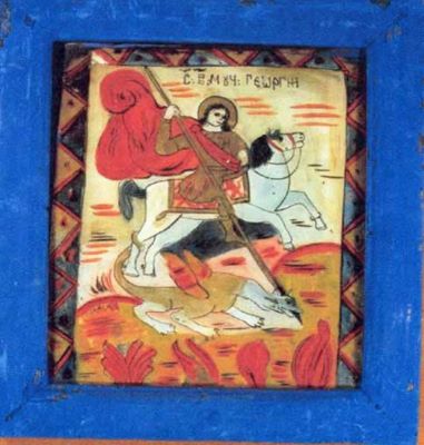 icoană pe sticlă; Sfântul Gheorghe