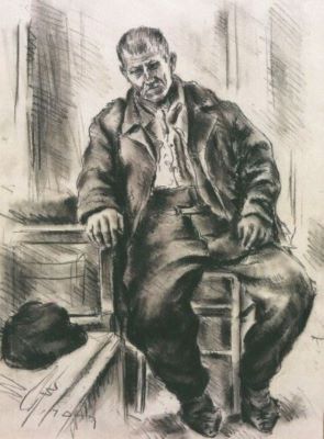 desen - Ialomițeanu, Dan; Portret de țăran