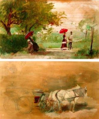 pictură - Aman, Theodor; În parc