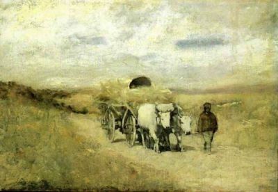 pictură - Luchian, Ștefan; Car cu boi