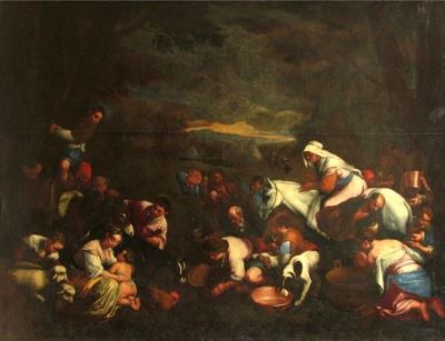 pictură - Bassano Jacopo (după); Izraeliții la izvor