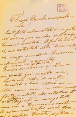 scrisoare - Mureșianu, Elena; Mureșianu Elena către soțul său, Aurel