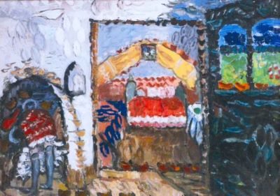 pictură - Țuculescu, Ion; Interior țărănesc