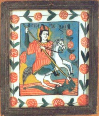 icoană pe sticlă; Sfântul Gheorghe