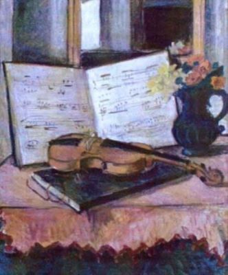 pictură - Pallady, Theodor; Natură moartă cu vioară și partitură
