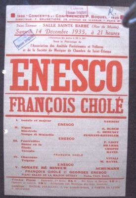 Afiș-program Enesco-Chole