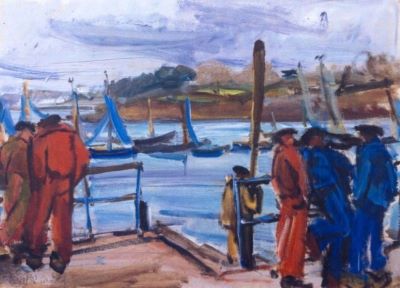 pictură - Wexler, Arnold Max; Pescari bretoni