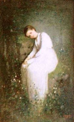 pictură - Grigorescu, Nicolae; O floare între flori. M-lle Millet