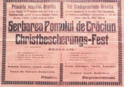 document - Tipografia E. Desits; Afiș al serbării pomului de Crăciun