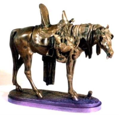sculptură - Letourneau, Edouard; Cal arab înșeuat