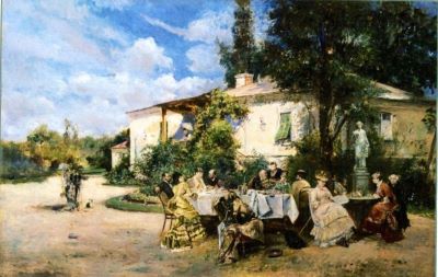 pictură - Aman, Theodor; Petrecere în grădină