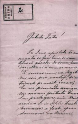 scrisoare - Mureșianu, Iacob; Iacob Mureșianu, către tatăl său, Iacob Mureșianu