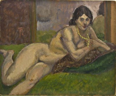 pictură de șevalet - Pallady, Theodor; Nud cu mărgele galbene