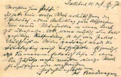 scrisoare - Friedwagner, Mathias; Mathias Friedwagner către Simion Florea Marian