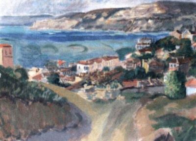 pictură - Iser, Iosif; Peisaj la malul mării/ Peisaj de coastă cu dealuri