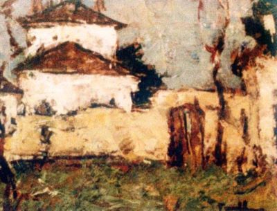 pictură - Tonitza, Nicolae; Casă și curte la Mangalia