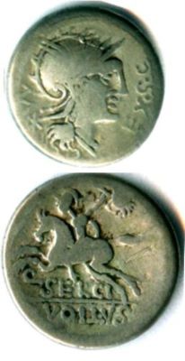 denar (imitație); denar de tip Marcus Sergius Silus/quaestor - imitație