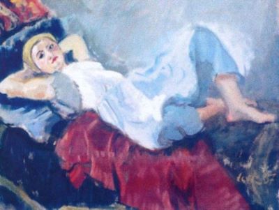 pictură - Iser, Iosif; Femeia pe sofa